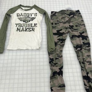 Army fatigued toddler 5T pajama set
